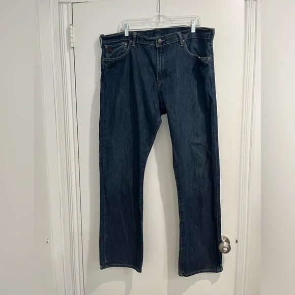 Polo Ralph Lauren Vintage Y2K Leather Patch Straight Leg Jeans Sz. 40x32‎